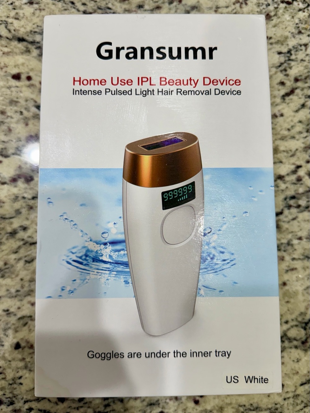 Gransumr IPL Hair Removal Device Home Beauty System White and Rose Gold NEW